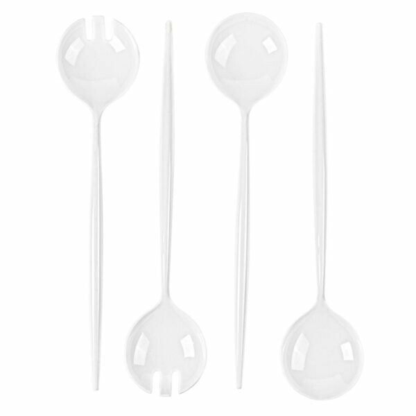 Serverware | Novelty Collection Serving Spoon & Spork White – 4 Pack Dinnerware Serverware