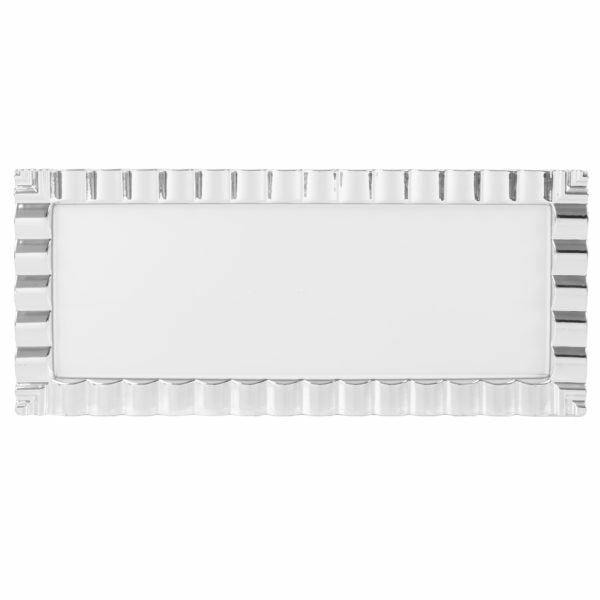 Serverware | Silver And White Rectangular Tray – 2 Count Dinnerware Serverware