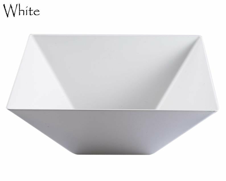 Serverware | White Plastic Square Salad Bowl – 3 Pack Dinnerware Serverware