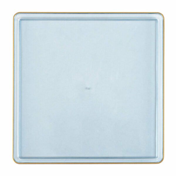 Value Sets | 13 Inch Blue Transparent And Gold Square Chargers (4 Count) – Square Edge Dinnerware Value Sets