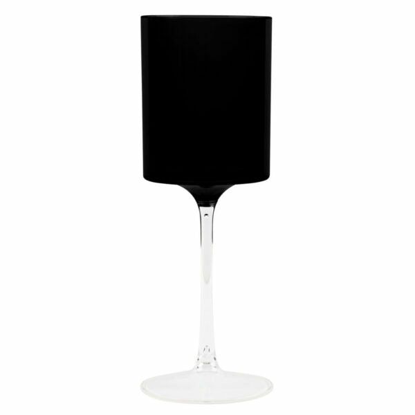 Drinkware | Two Tone 9 Oz Black/Clear Plastic Wine Goblets – 5 Count Dinnerware Drinkware