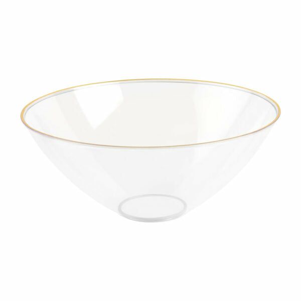 Serverware | Clear And Gold Organic Plastic Salad Bowl With – 2 Pack Dinnerware Serverware